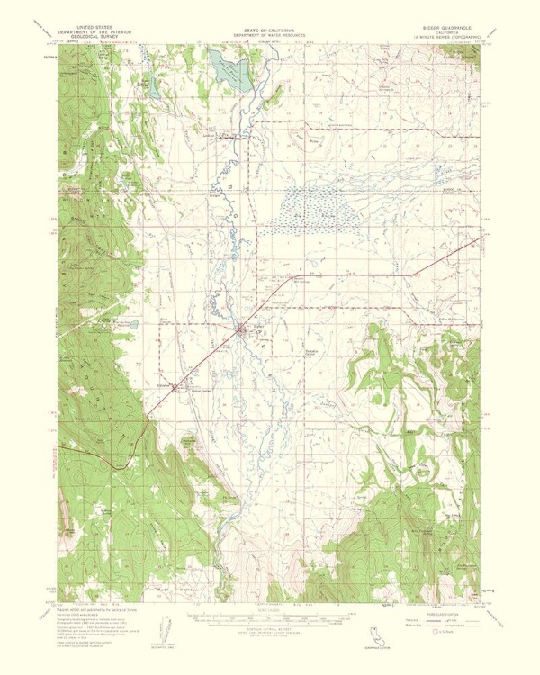 Picture of BIEBER CALIFORNIA QUAD - USGS 1963