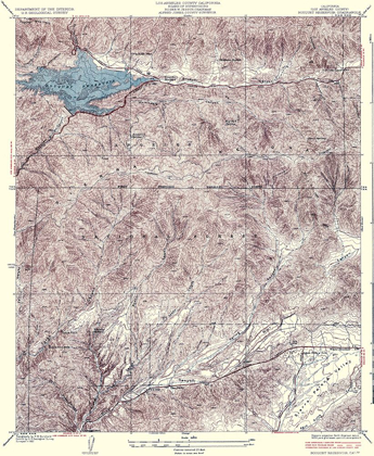 Picture of BOUQUET RESERVOIR CALIFORNIA QUAD - USGS 1937