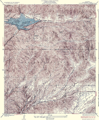 Picture of BOUQUET RESERVOIR CALIFORNIA QUAD - USGS 1937