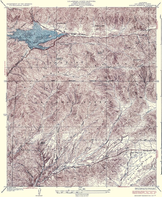 Picture of BOUQUET RESERVOIR CALIFORNIA QUAD - USGS 1937