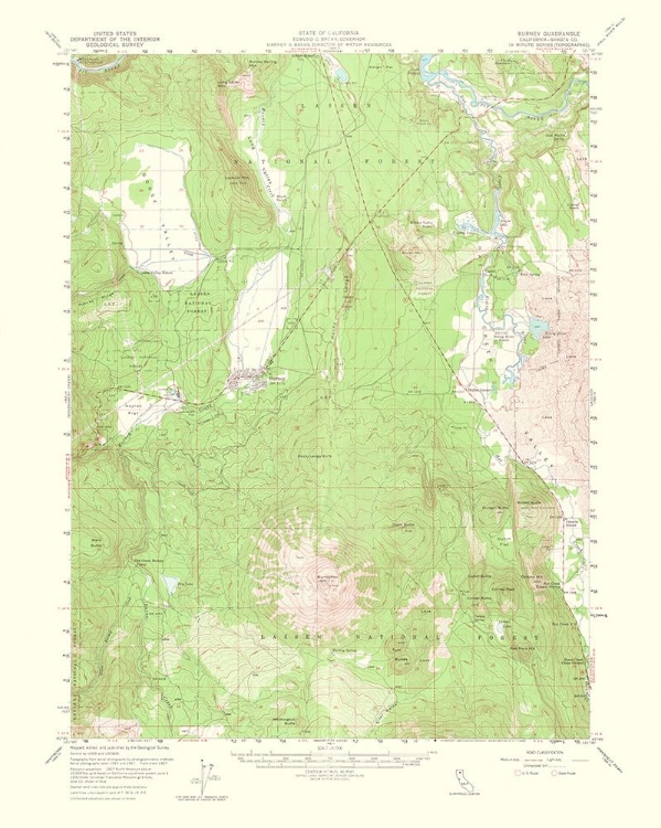 Picture of BURNEY CALIFORNIA QUAD - USGS 1964