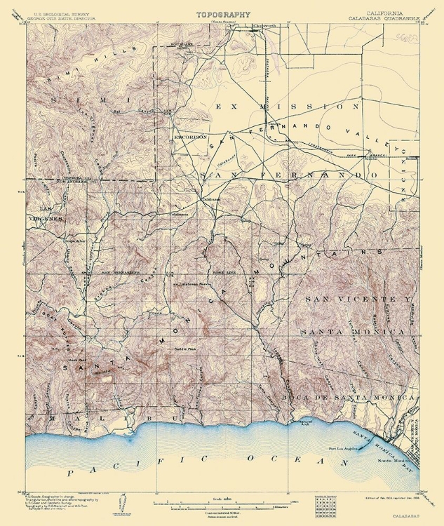 Picture of CALABASAS CALIFORNIA QUAD - USGS 1903