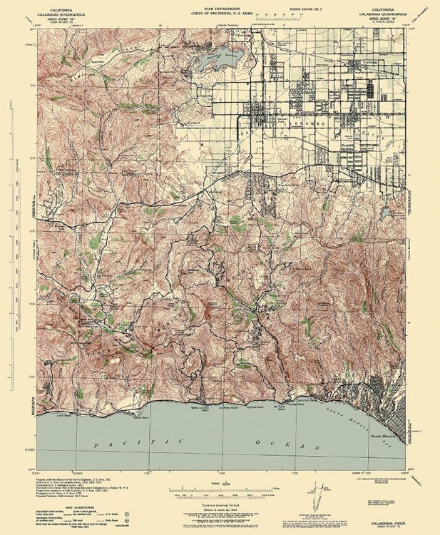 Picture of CALABASAS CALIFORNIA QUAD - USGS 1944