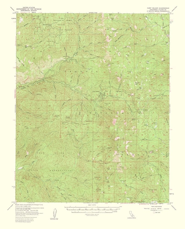 Picture of CAMP NELSON CALIFORNIA QUAD - USGS 1962