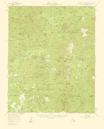 Picture of HOT SPRINGS CALIFORNIA QUAD - USGS 1959