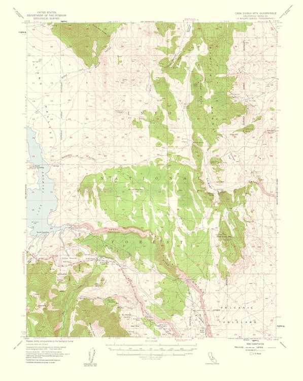 Picture of CASA DIABLO MOUNTAIN CALIFORNIA QUAD - USGS 1961