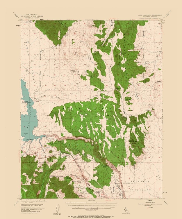 Picture of CASA DIABLO MOUNTAIN CALIFORNIA QUAD - USGS 1953