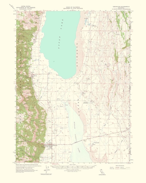 Picture of CEDARVILLE CALIFORNIA QUAD - USGS 1964