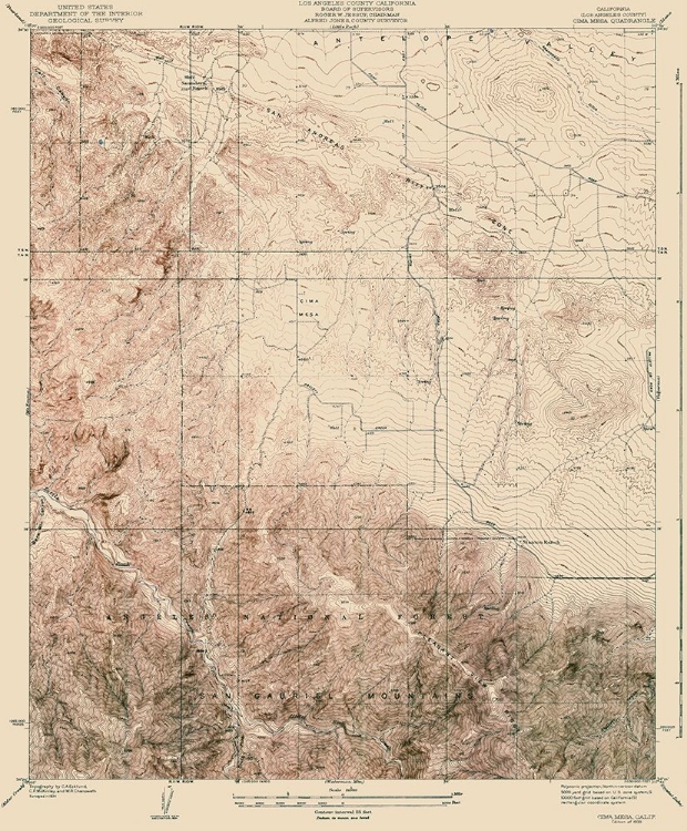 Picture of CIMA MESA CALIFORNIA QUAD - USGS 1939