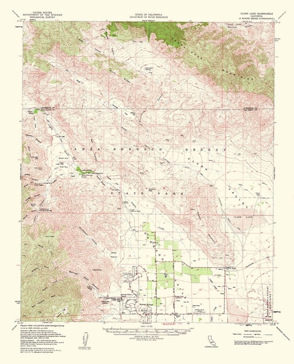 Picture of CLARK LAKE CALIFORNIA QUAD - USGS 1962