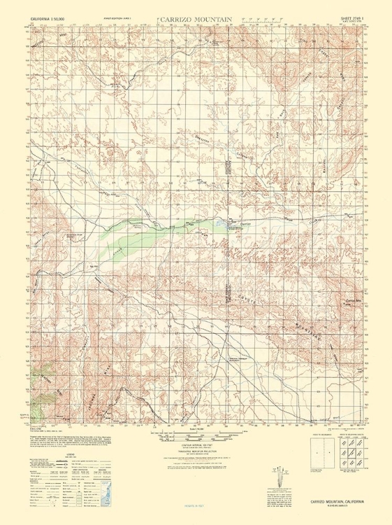 Picture of CARRIZO MOUNTAIN SHEET - US ARMY 1942