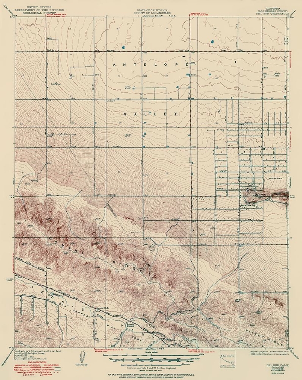 Picture of DEL SUR CALIFORNIA QUAD - USGS 1937