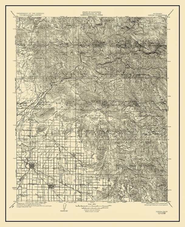 Picture of DINUBA CALIFORNIA QUAD - USGS 1924
