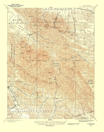 Picture of MT DIABLO CALIFORNIA QUAD - USGS 1896