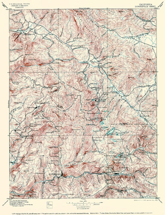 Picture of DOWNIEVILLE CALIFORNIA QUAD - USGS 1897