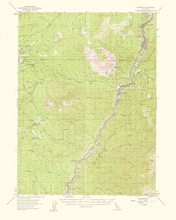 Picture of DUNSMUIR CALIFORNIA QUAD - USGS 1960