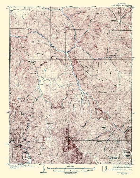 Picture of EDEN VALLEY CALIFORNIA QUAD - USGS 1928