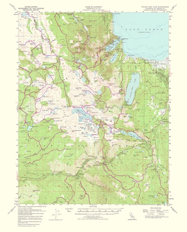 Picture of FALLEN LEAF LAKE CALIFORNIA QUAD - USGS 1964