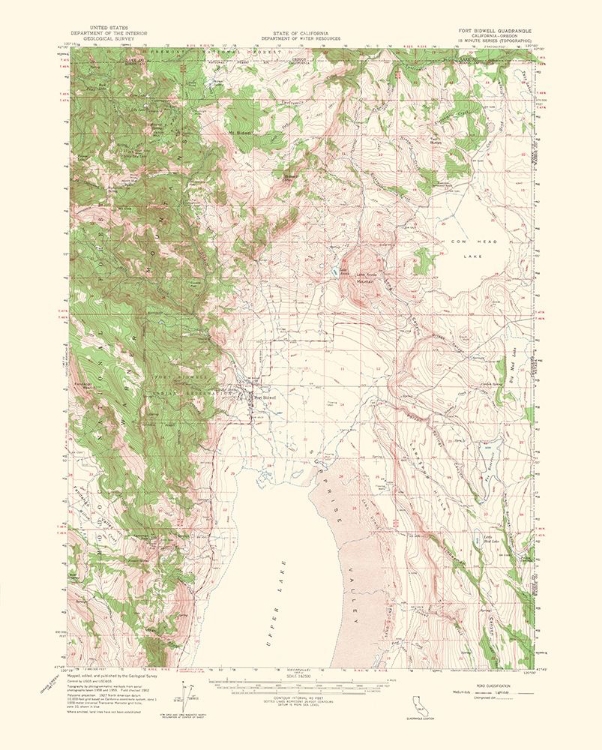 Picture of FORT BIDWELL CALIFORNIA OREGON QUAD - USGS 1964
