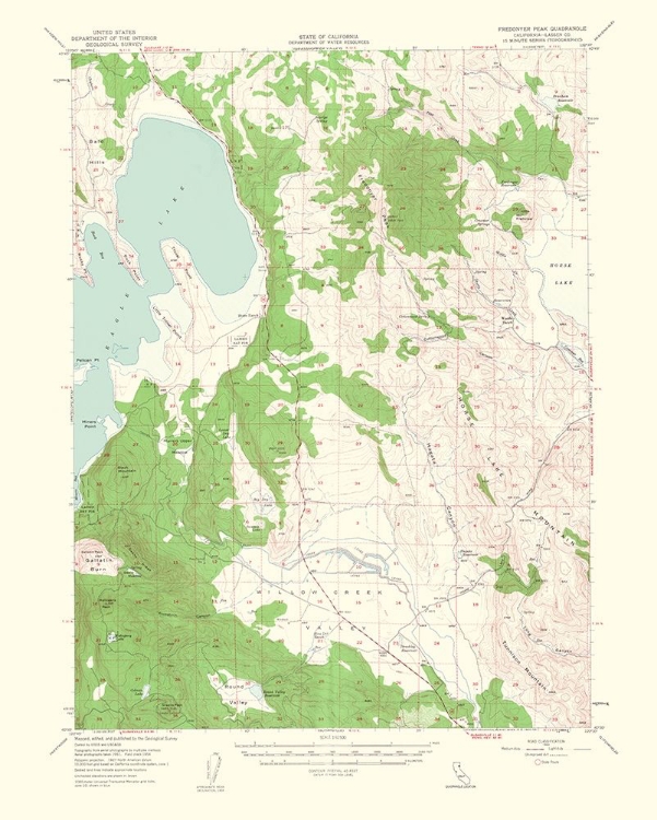 Picture of FREDONYER PEAK CALIFORNIA QUAD - USGS 1963