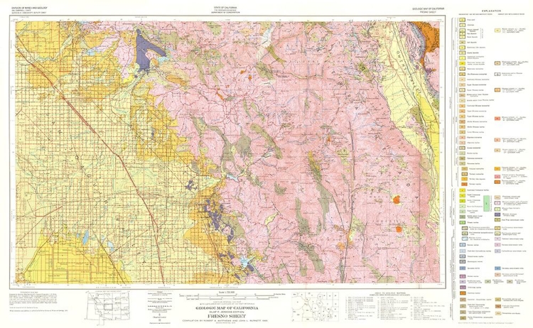 Picture of GEOLOGIC CALIFORNIA FRESNO SHEET - MATTHEWS 1961