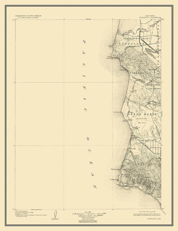 Picture of GUADALUPE CALIFORNIA QUAD - USGS 1905
