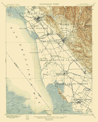 Picture of HAYWARDS CALIFORNIA QUAD - USGS 1899