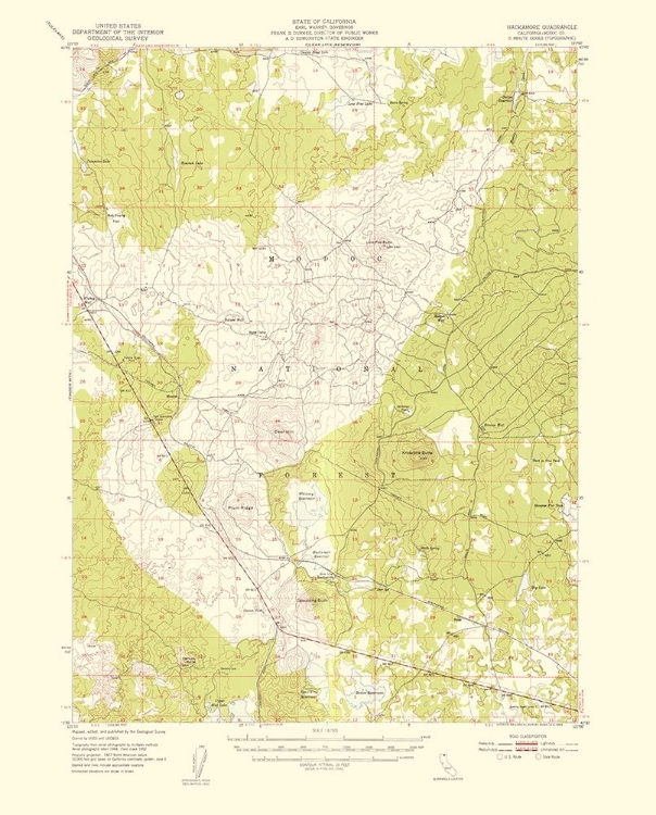 Picture of HACKAMORE CALIFORNIA QUAD - USGS 1954