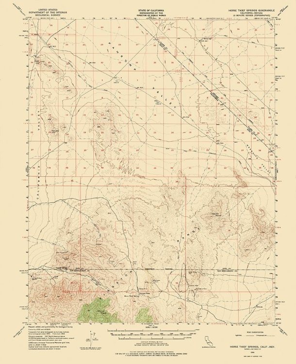 Picture of HORSE THIEF SPR CALIFORNIA NEVADA QUAD - USGS 1956