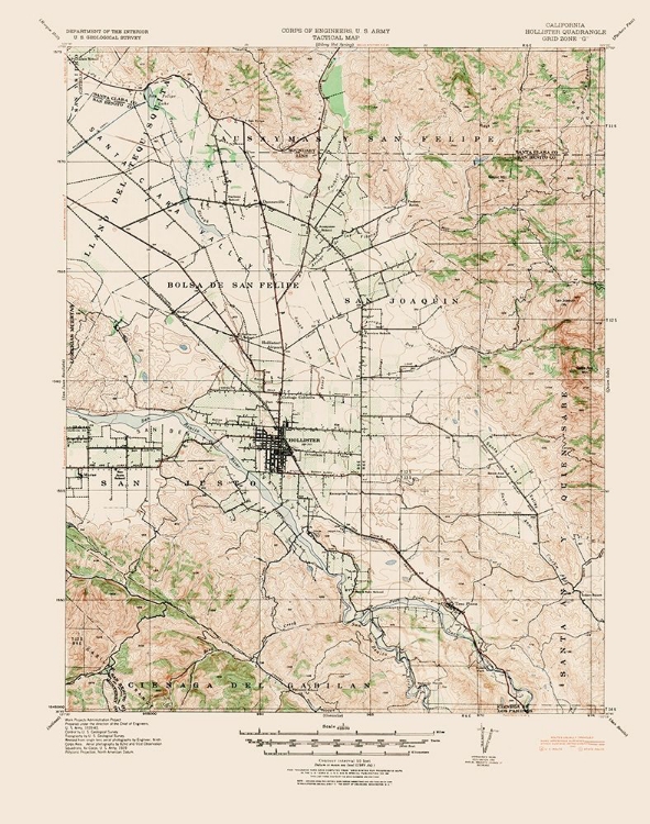Picture of HOLLISTER CALIFORNIA QUAD - USGS 1940