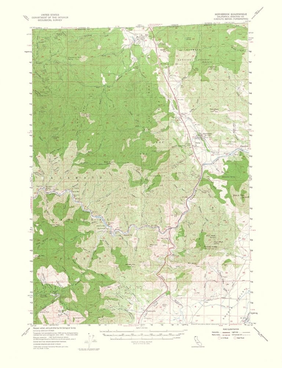 Picture of HORNBROOK CALIFORNIA QUAD - USGS 1964