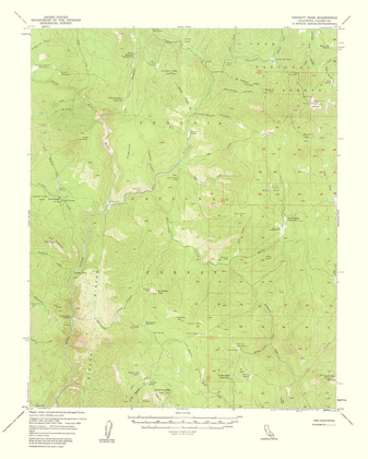 Picture of HOCKETT PEAK CALIFORNIA QUAD - USGS 1962