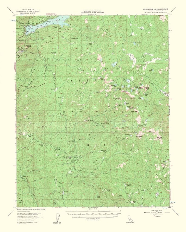 Picture of HUNTINGTON LAKE CALIFORNIA QUAD - USGS 1963