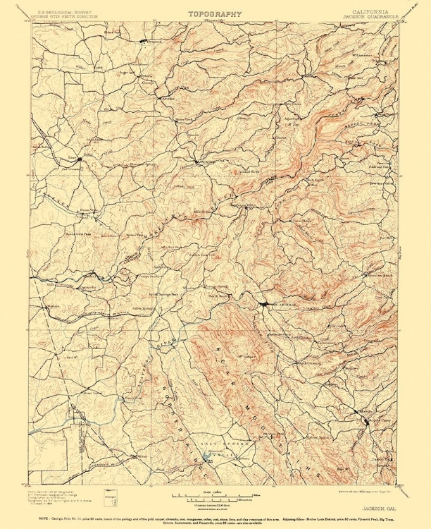 Picture of JACKSON CALIFORNIA QUAD - USGS 1902