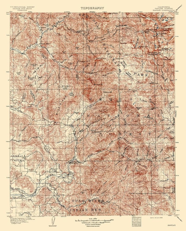 Picture of KAWEAH CALIFORNIA QUAD - USGS 1909