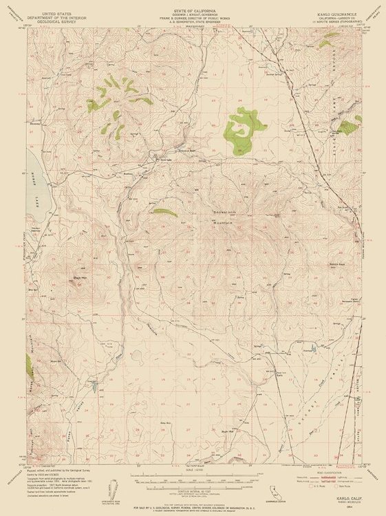 Picture of KARLO CALIFORNIA QUAD - USGS 1954