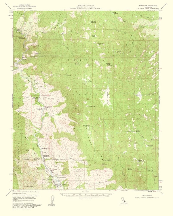 Picture of KERNVILLE CALIFORNIA QUAD - USGS 1960