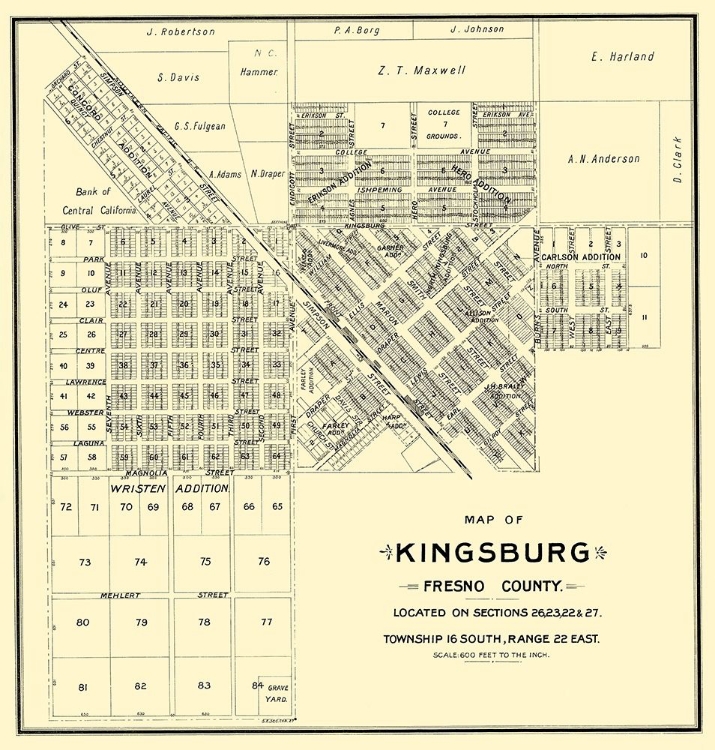 Picture of KINGSBURG CALIFORNIA LANDOWNER - THOMAS 1892