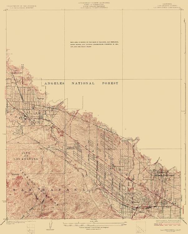Picture of LA CRESCENTA CALIFORNIA QUAD - USGS 1928
