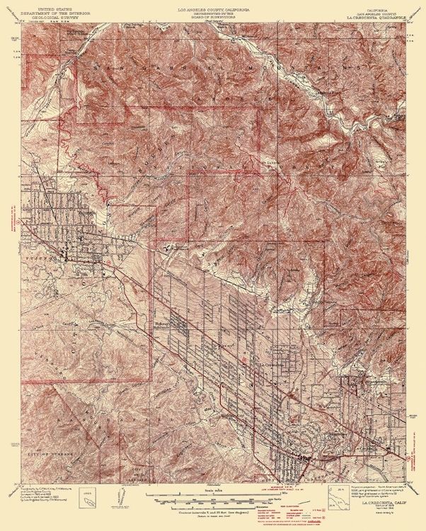 Picture of LA CRESCENTA CALIFORNIA QUAD - USGS 1939