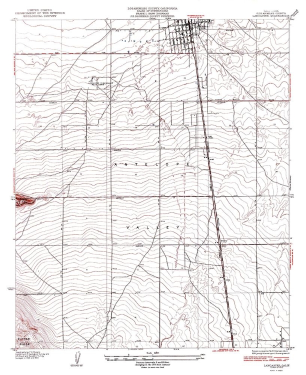 Picture of LANCASTER CALIFORNIA QUAD - USGS 1933