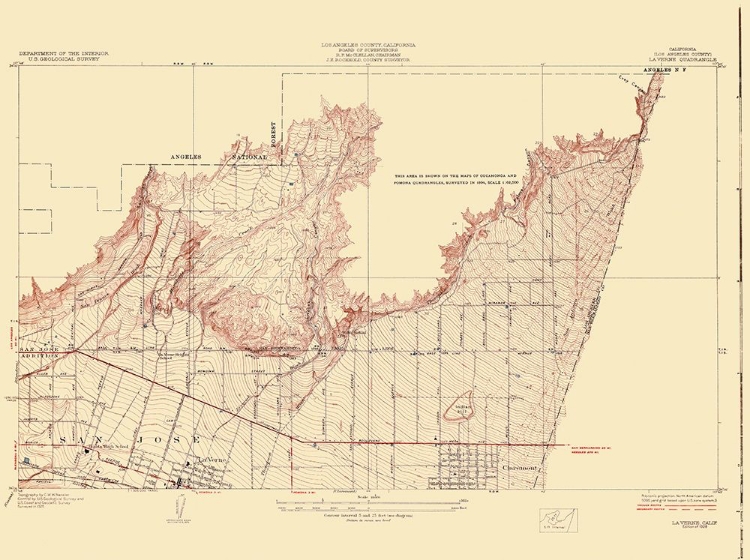Picture of LA VERN CALIFORNIA QUAD - USGS 1928