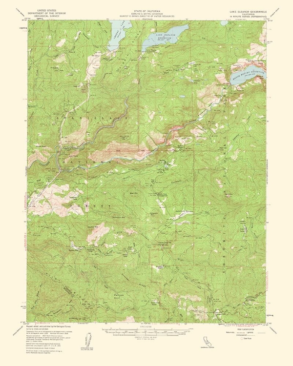 Picture of LAKE ELSEANOR CALIFORNIA QUAD - USGS 1950