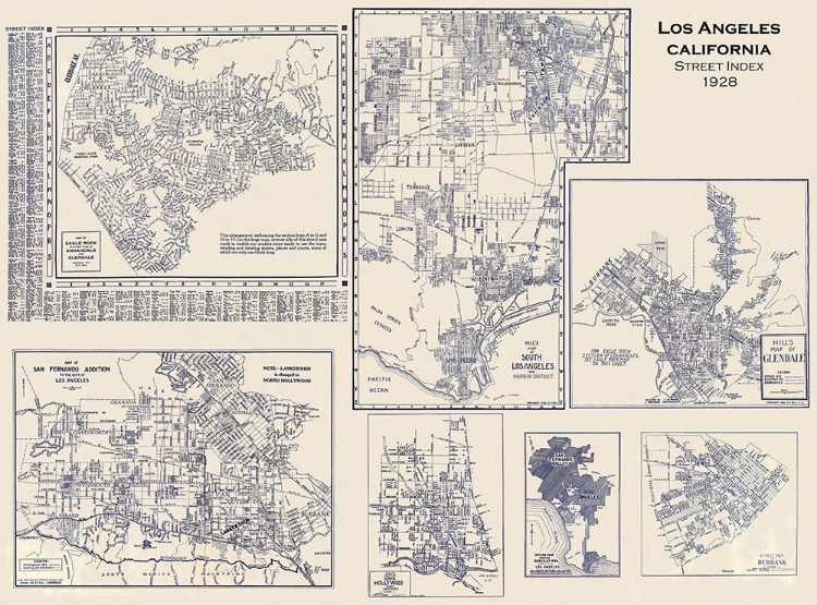 Picture of LOS ANGELES CALIFORNIA STREET INDEX - HILL 1928