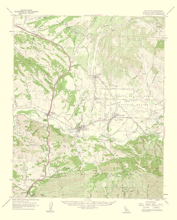 Picture of LOS OLIVOS CALIFORNIA QUAD - USGS 1962