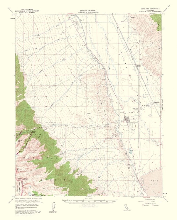 Picture of LONE PINE CALIFORNIA QUAD - USGS 1962