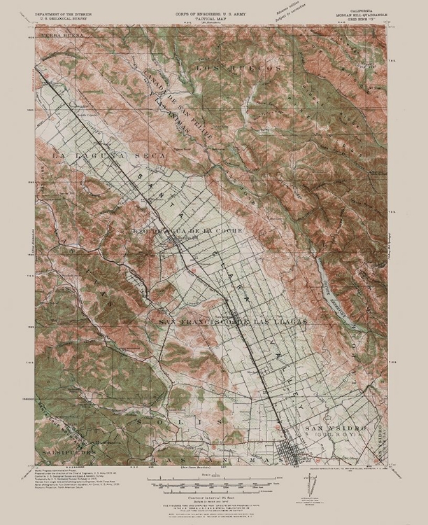 Picture of MORGAN HILL CALIFORNIA QUAD - USGS 1940