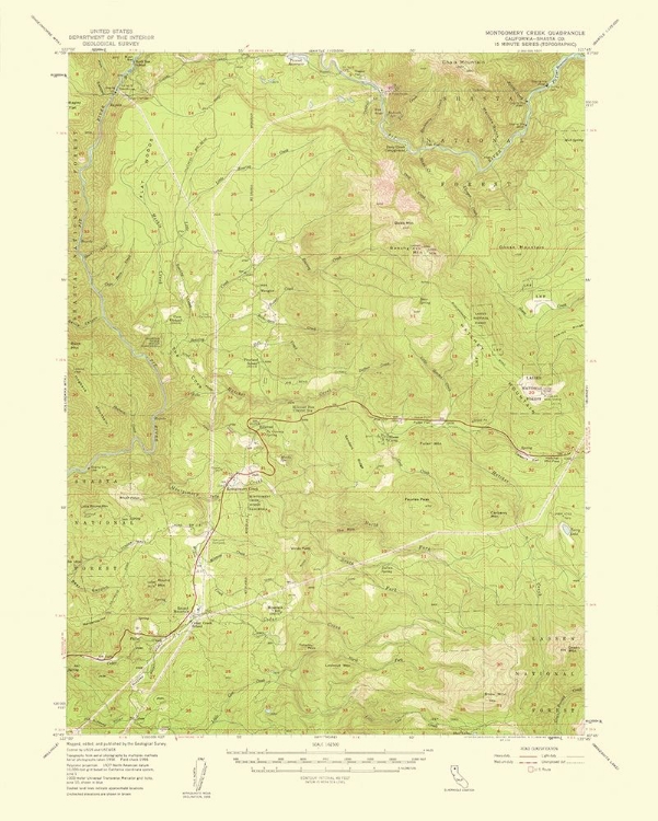 Picture of MONTGOMERY CREEK CALIFORNIA QUAD - USGS 1953