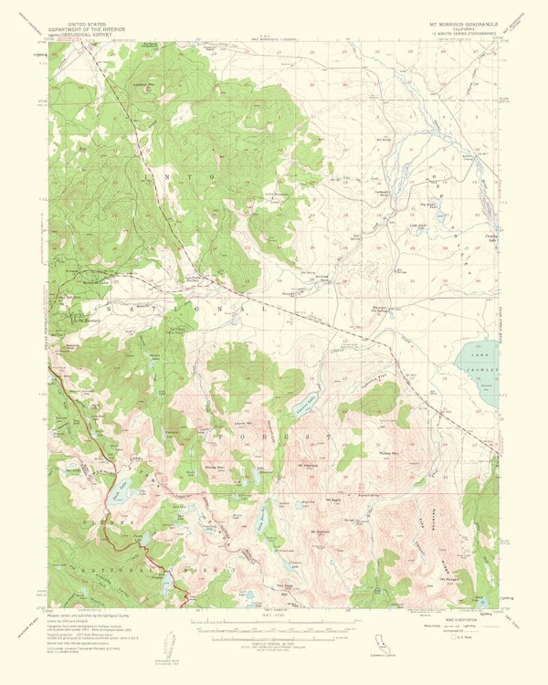 Picture of MT MORRISON CALIFORNIA QUAD - USGS 1963