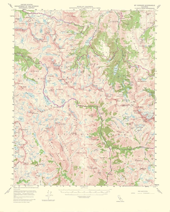 Picture of MT GODDARD CALIFORNIA QUAD - USGS 1953